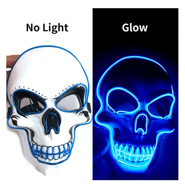Halloween Skrämmande Mask Light Up Mask för fest red