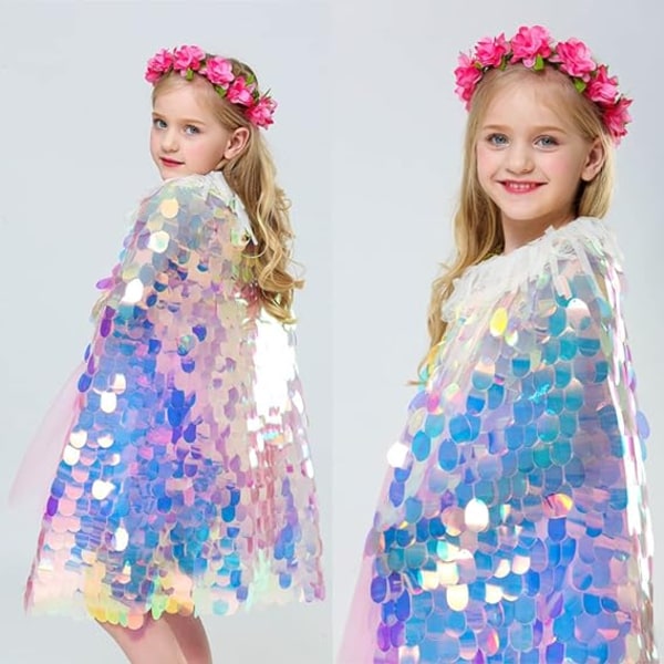 Piges Prinsesse Kappe Kappe Skinnende Glitter Festrekvisit L