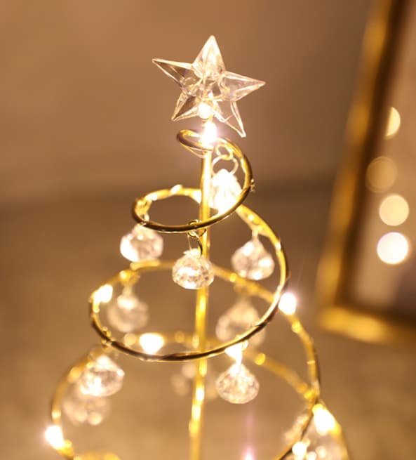 13 I julgran Kristalllampa Gold