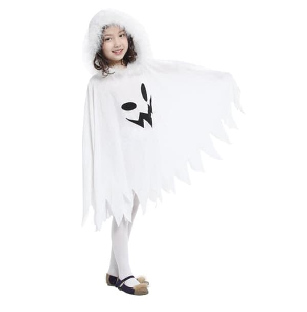 Hvit Spøkelseskappe Halloween-kostyme for barn XL