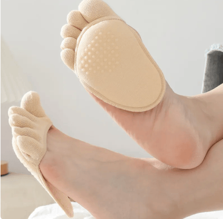 1 par tåavdelare Elastiska fotvårdshalvsula Beige