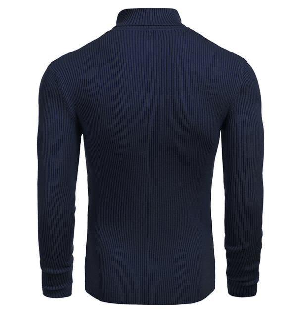 Halsduktröja för män, långärmad, pullover Dark Blue XXL