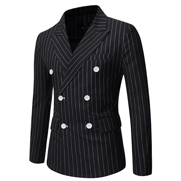 Herre Casual Blazer Jakke Ternet Black XL