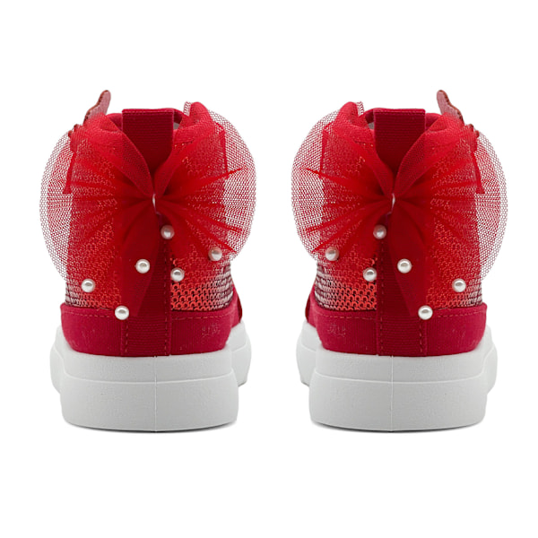 Flickor Bedårande Mode Höga Casual Canvas Sneakers red 34