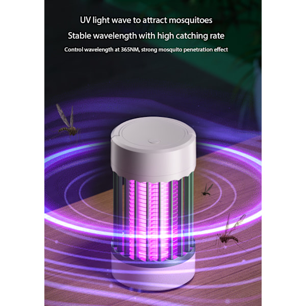3 IN 1 LED Hyttysten tappolamppu Sähköinen hyönteisten tappaja USB white