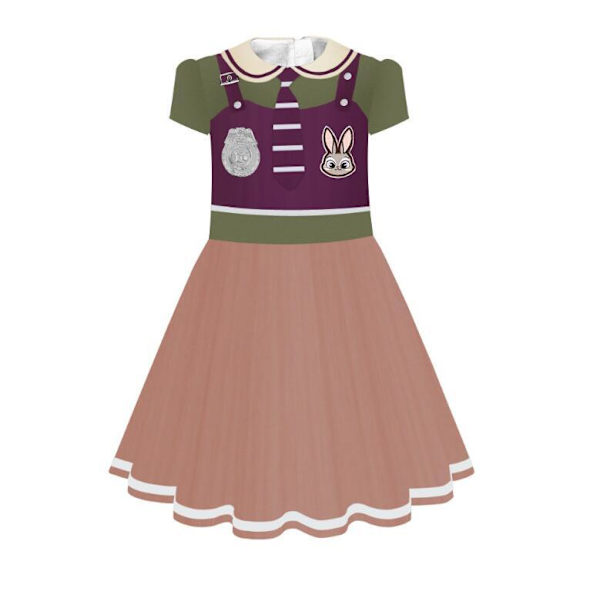 Flickor Klänning Bunny Officer Cos Kostym Pink Adult m