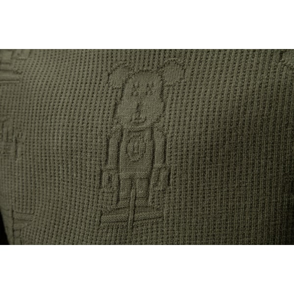 Hettegenser for menn, strikket, tynn passform, lett, avslappet, vridd mønster, kabelstrikket, pullover Green M