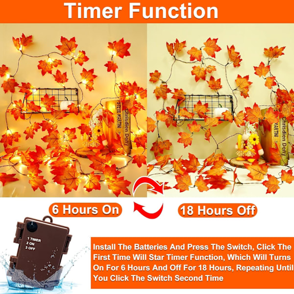 3 Set Thanksgiving Dekorativa Höstlampor 6M