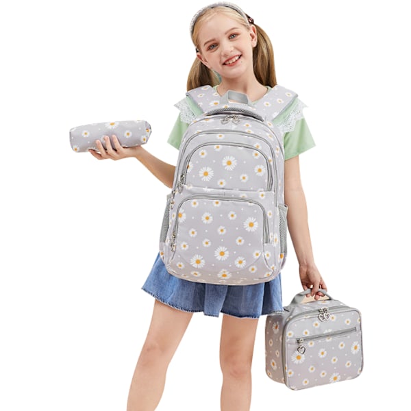 3st Daisy Prints Ryggsäcksset grey