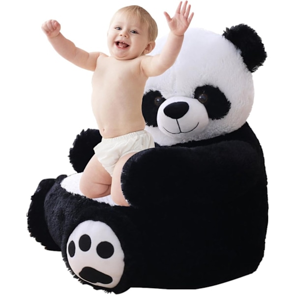 Lasten Panda-Plush-Nojatuoli, Panda-Nojatuoli Lapsille Black