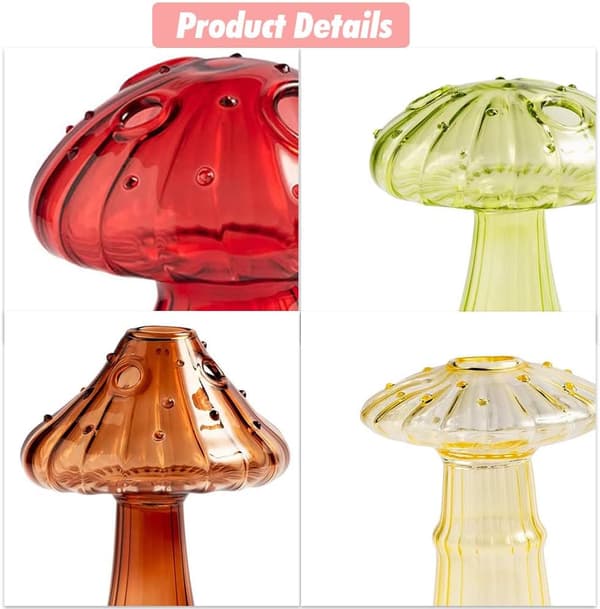 Hydroponiska växtvaser Mushroom Glas Bud Vases Style 3