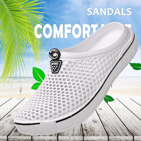 Unisex Clogs Skor Casual Tofflor Snabbtorkande sandaler White 40