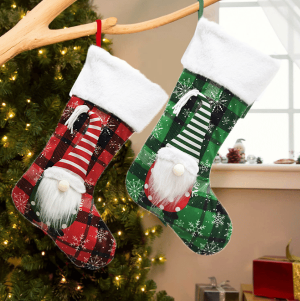 Julstrumpor 2 st Juldekorationer Strumpor red green