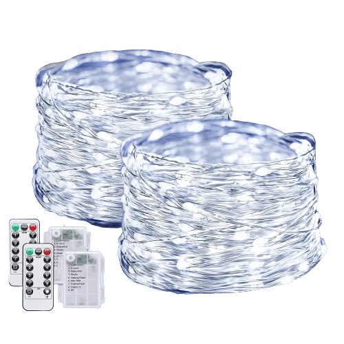 33FT 100 LED Halloween-lys i oransje med 8 moduser White Light