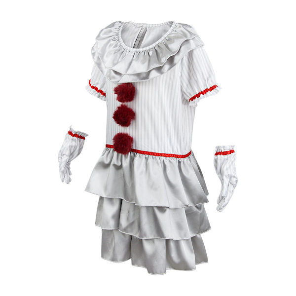 Clownkostym för flickor Halloween Läskig Clownkostym M