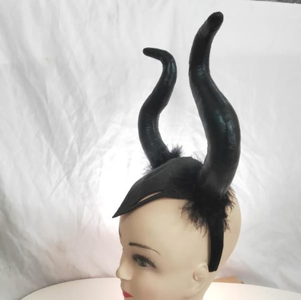 Gotisk Ond Hexe Djevelhorn Hodeplagg For Halloween 33CM