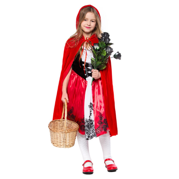 Flickor Halloween Dräkt Röd Little Girl Hood Dräkt S