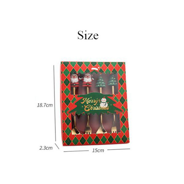 4-pack Jultema Julmotiv Sked och Gaffel Set Style 3