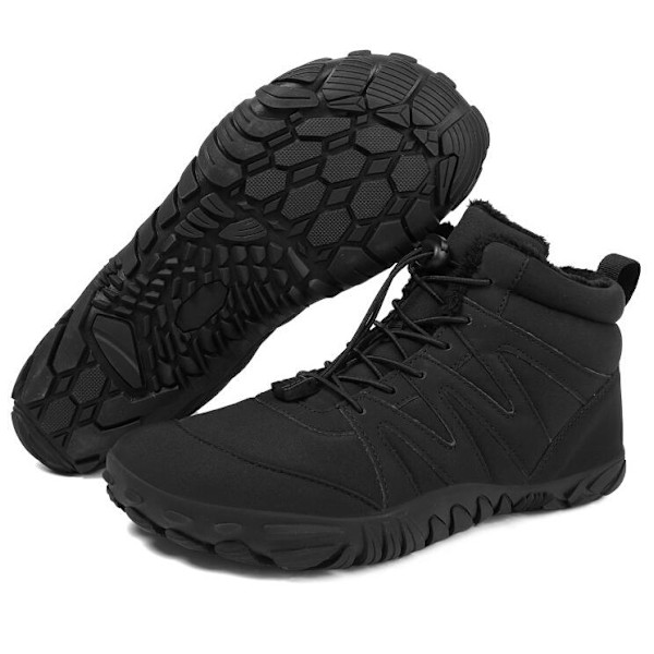Vinterboots för kvinnor och män, fodrade varma vinterskor Black 37