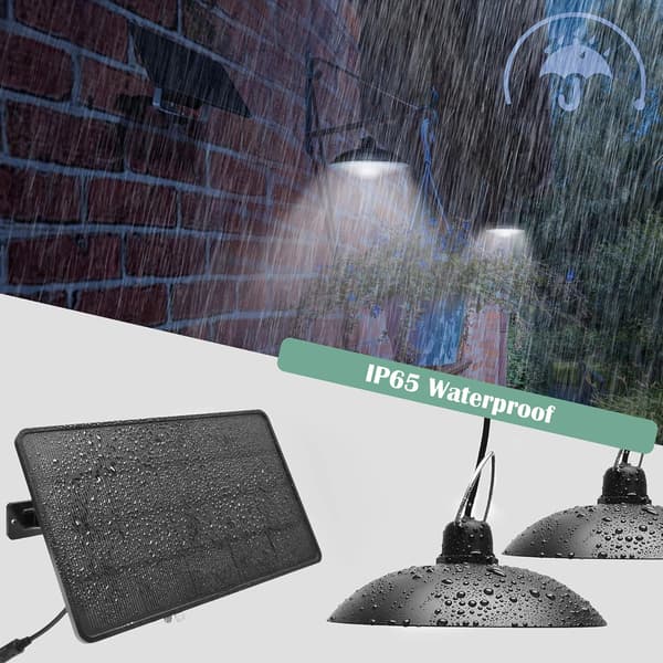 Dobbelt Hode Solhengende Lys, LED Solskurlys White Light