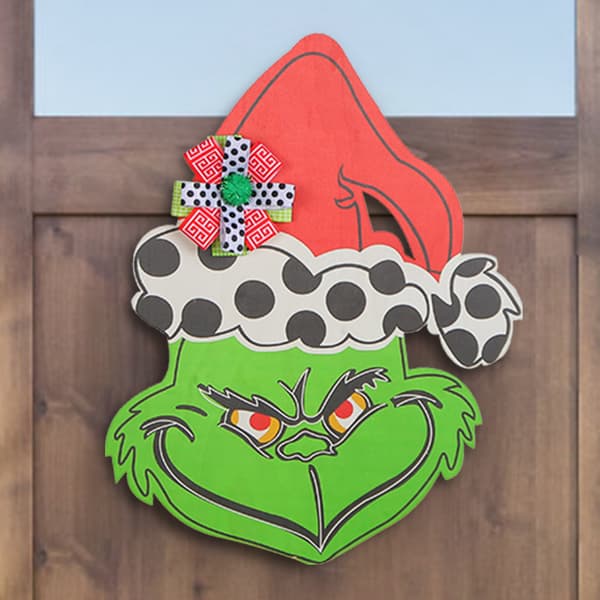 Julepynt til inngangsdøren - Grinch Polka dot