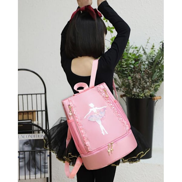 Barnens axeldansryggsäck Latin Ballet Bokväska pink