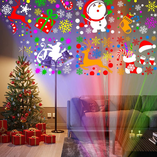 Julprojektor med LED-lampor, 16 bildskivor