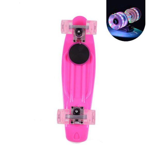 Børne- og Voksen 4-hjulet Scooter med Blinkende Lys Pink