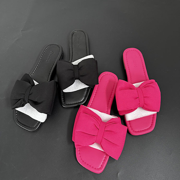 Knytbandssandal för Kvinnor Plattform Halksäker Sommarsandaler Black 38