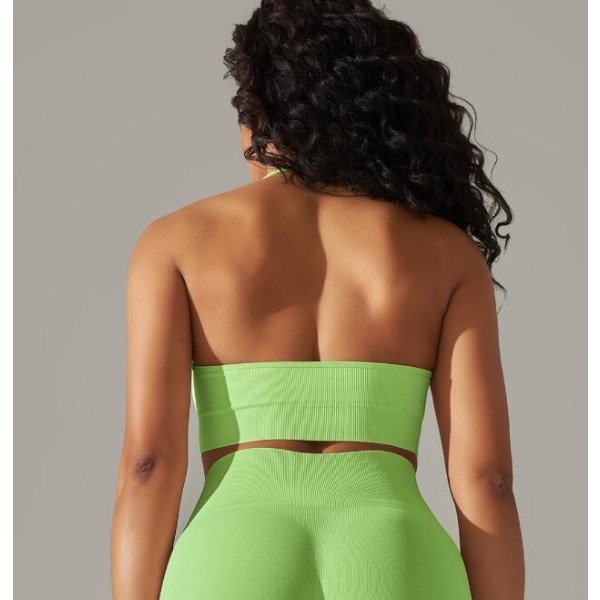 Solid Färgad Stretch Yoga Kläder Green L