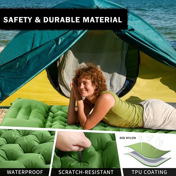 Sovsäckspåse Ultralätt Uppblåsbar Sovsäckspåse för Camping LT-04 Army Green