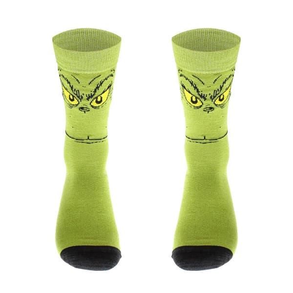 Grinch Strømper til Voksne - Grinch Ansigt Bløde Plys Hjemmesko Strømper Style1