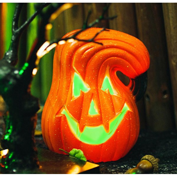 Halloween LED Græskarlys Lys Op Jack O Lantern Græskar Colored light Bent Melon