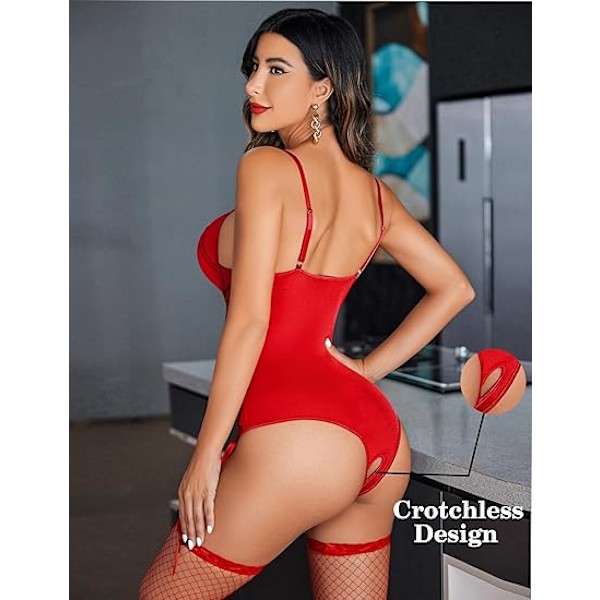 Damunderkläder för Kvinnor Sexig Korsett Strumpeband Set Red 2XL