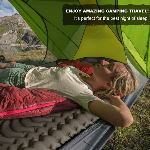 Sovsäckspåse Ultralätt Uppblåsbar Sovsäckspåse för Camping LT-04 Grey