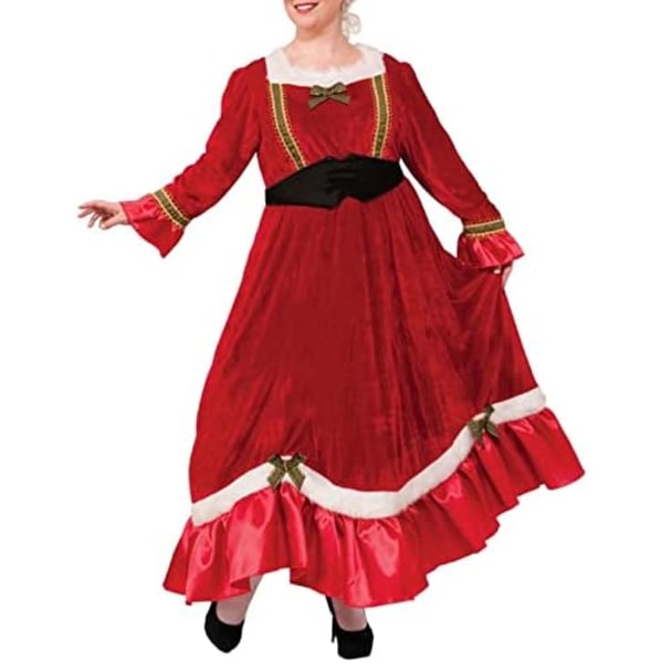 Fru Claus Kostym för Kvinnor Outfit Jul Vuxen Santa Klänning Red M