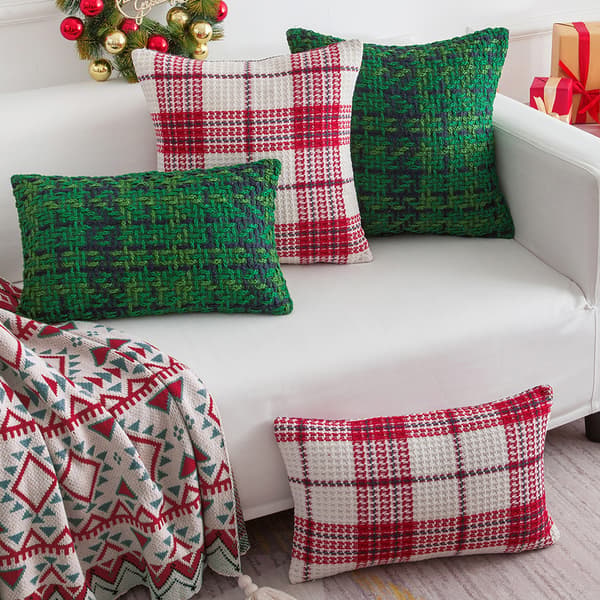 2-pak Juleplaid Dekorative Plaid Pudebetræk Green