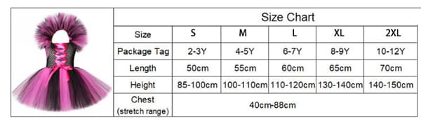 Halloween barn häxa tutu kostym S