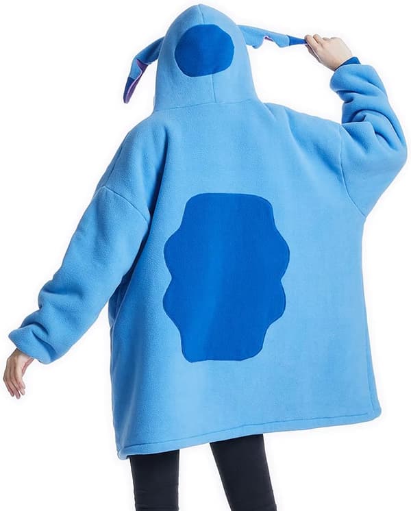 Bærbar Stitch TV-teppe Oversized Sherpa-tepper Blue