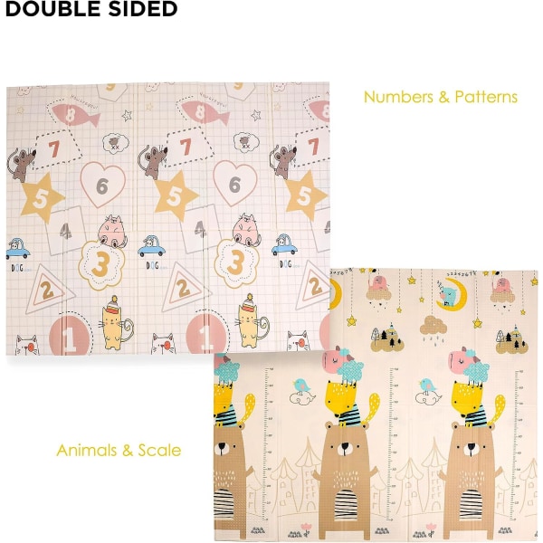 Reversibel Stor Baby Leke Matte for Kryping Style 2 200*180*1cm