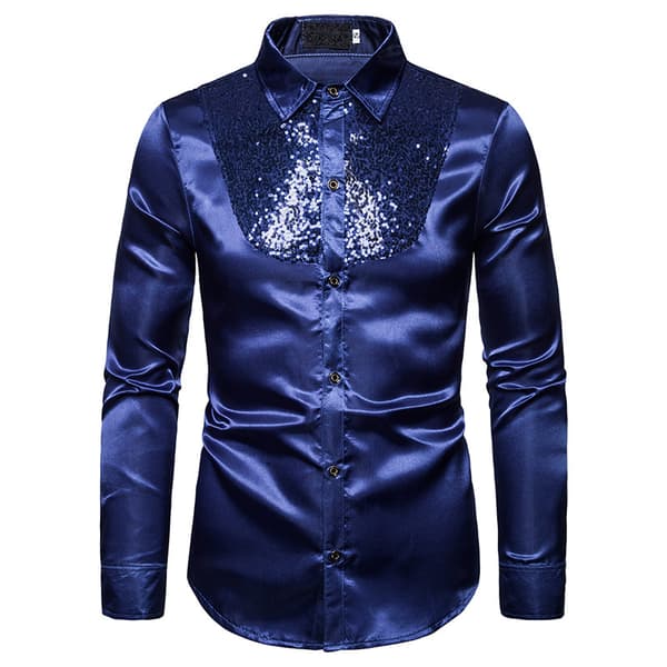 Herrar Glittrande Sekvens Disco Party Klänningar Blue L