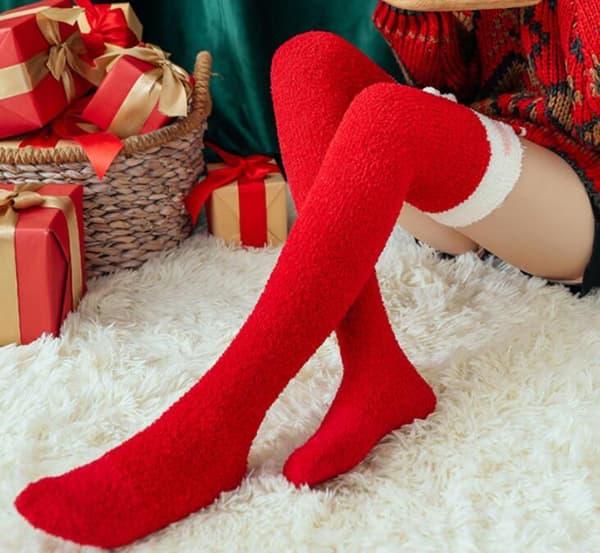 Par Korall Sammet Jul Knästrumpor People