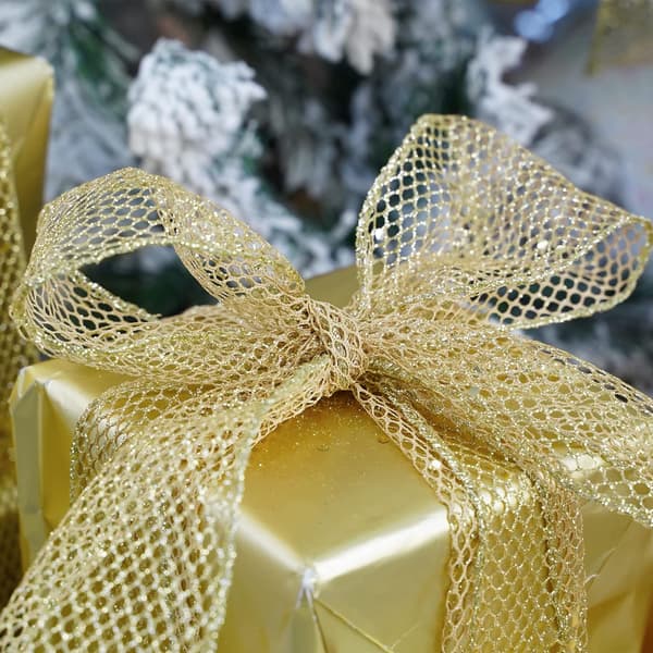 Gull og sølv netting DIY juletre glitter netting rull dekorasjon Silver