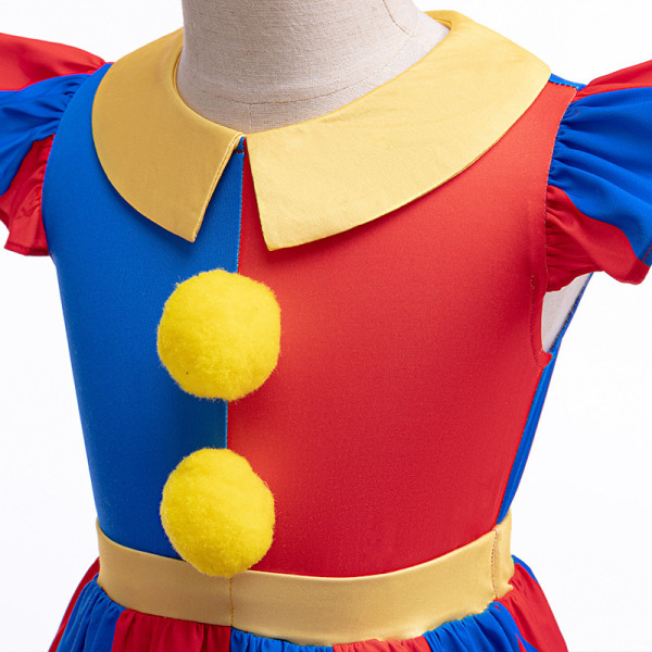 Cirkusdräkter Flickor Barn Film Clown Kostym Cosplay,Hallowen Party Outfits 130cm