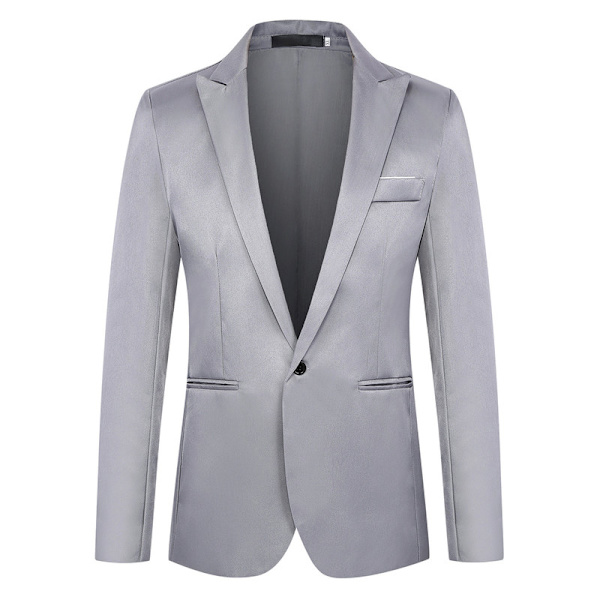 Miesten Slim Fit -liivit Business Casual -puku Grey M