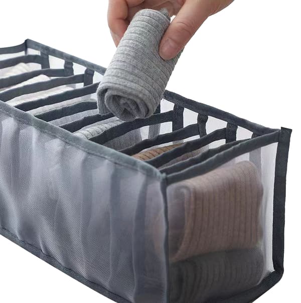 Underkläder Låda Organizer Vikbar garderob white 7 cells