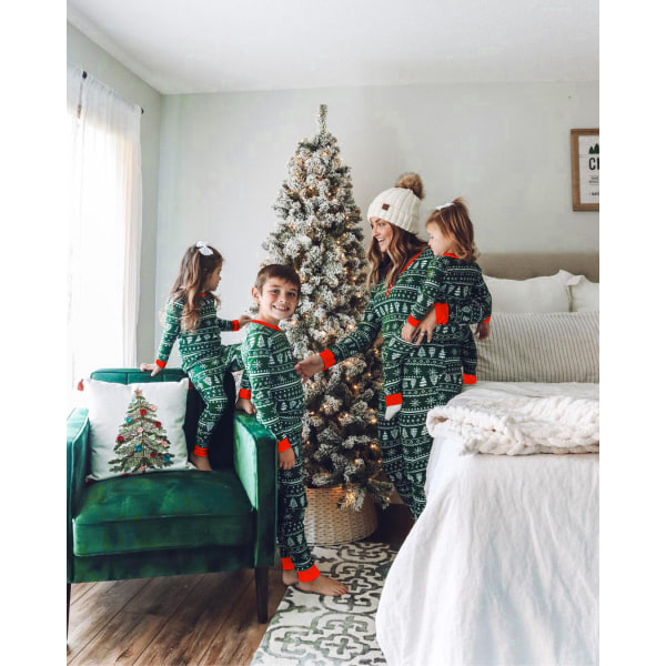 Julklappspyjamas med julgran och snöflingemönster Kid 9T