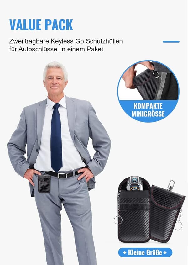 Nøglefri Go Beskyttelse, Bilnøglebeskyttelse, Nøglefri Etui, Nøglepose L