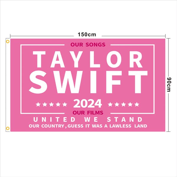Taylor 2024 -lippu 3x5 jalkaa, vaaleanpunainen, muusikkolippu Style 3
