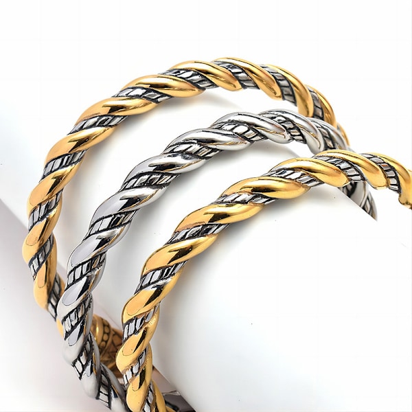 Tungt Vikingarmband i rostfritt stål för män och pojkar C